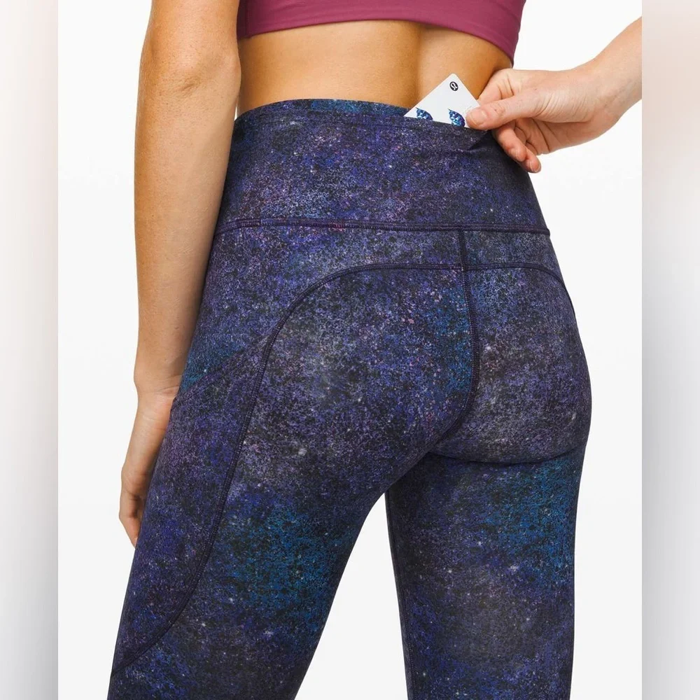 Lululemon Fast and Free Tight Nulux Polar Lights Blue Multi Galaxy leggings - Picture 3 of 7